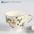 Good Transmittance Fine Porcelain Bone China Silicone Coffee Cup Holder et Saucer For Vending